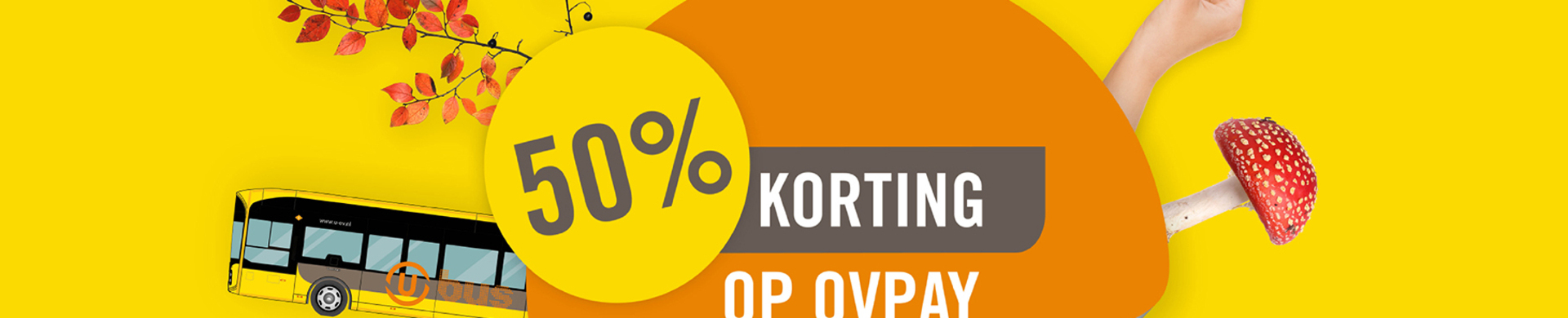 Image of promotion with text: 50% discount on OVpay products